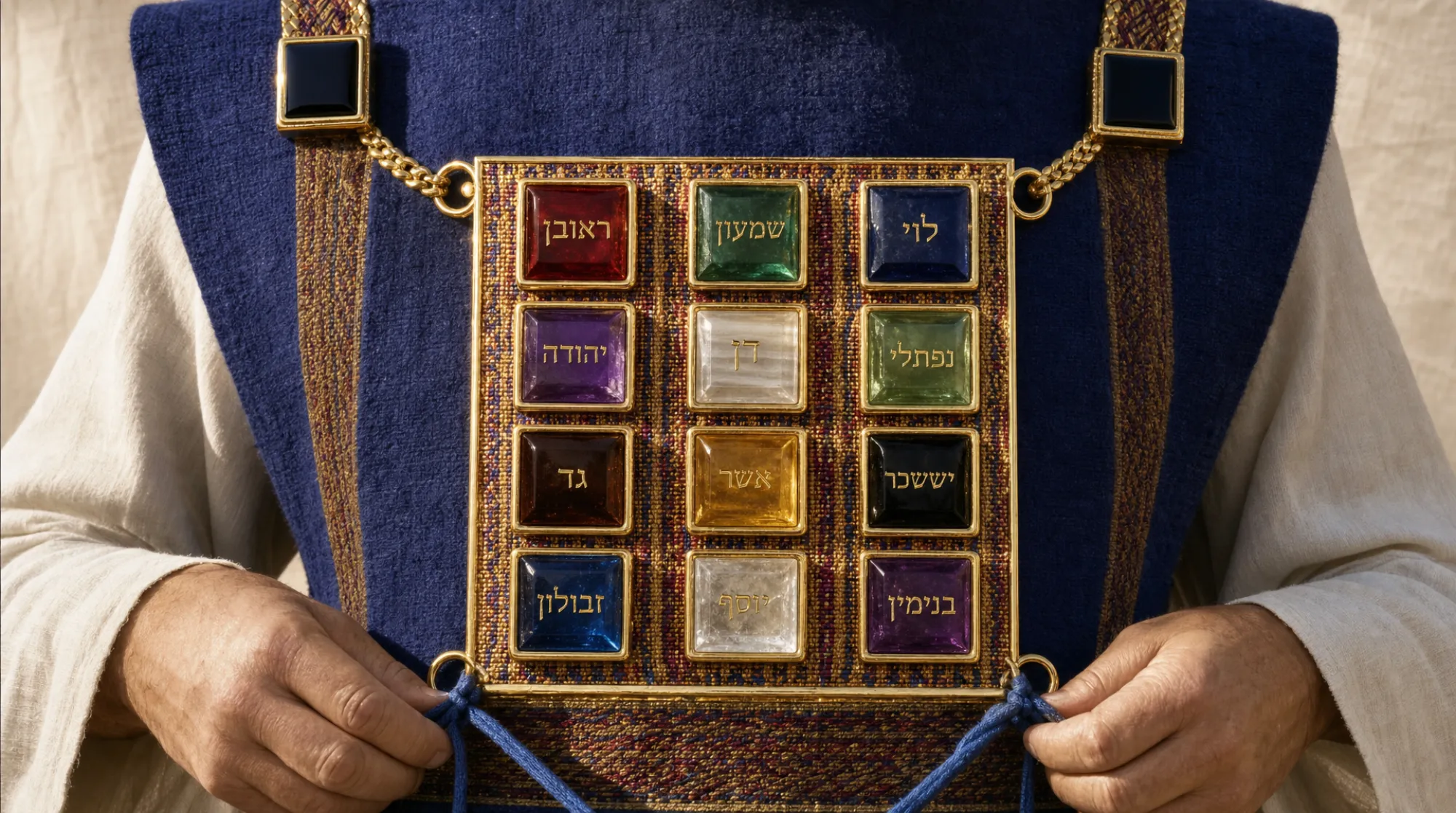 The Choshen of the Kohen Gadol, twelve stones bearing the names of the tribes.